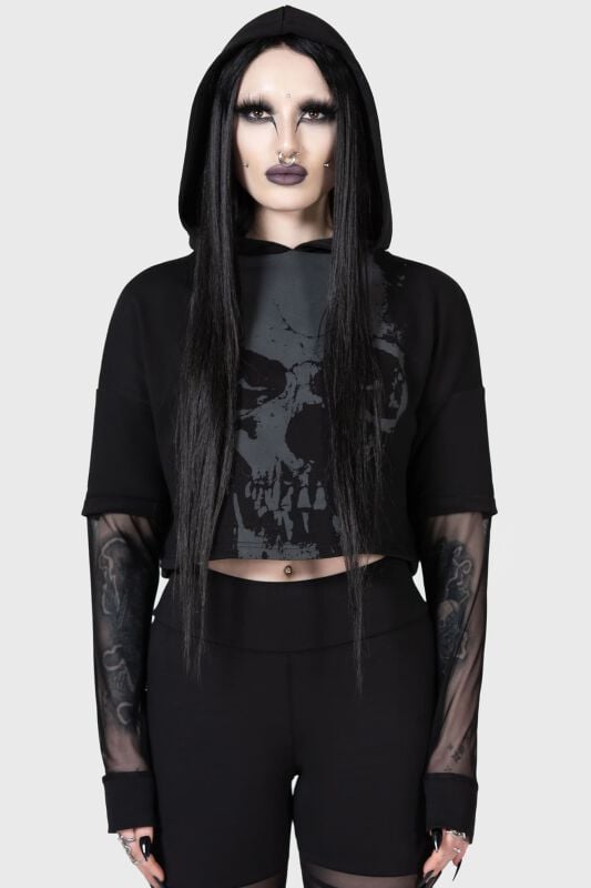 0000001075106 - Chilled Bone Crop Hoodie Kapuzenpullover schwarz in XS 0000001075106 - Chilled Bone Crop Hoodie Kapuzenpullover schwarz in XS
