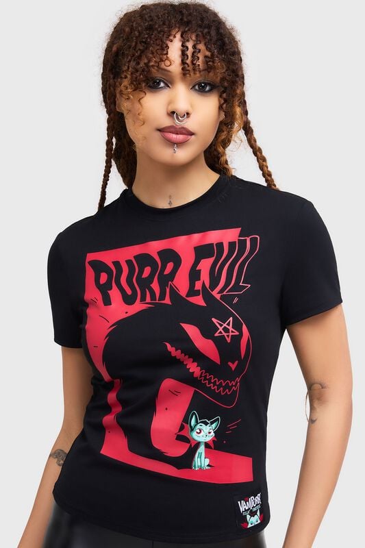 0000001275902 - Purr Evil Tee T-Shirt schwarz in XL 0000001275902 - Purr Evil Tee T-Shirt schwarz in XL