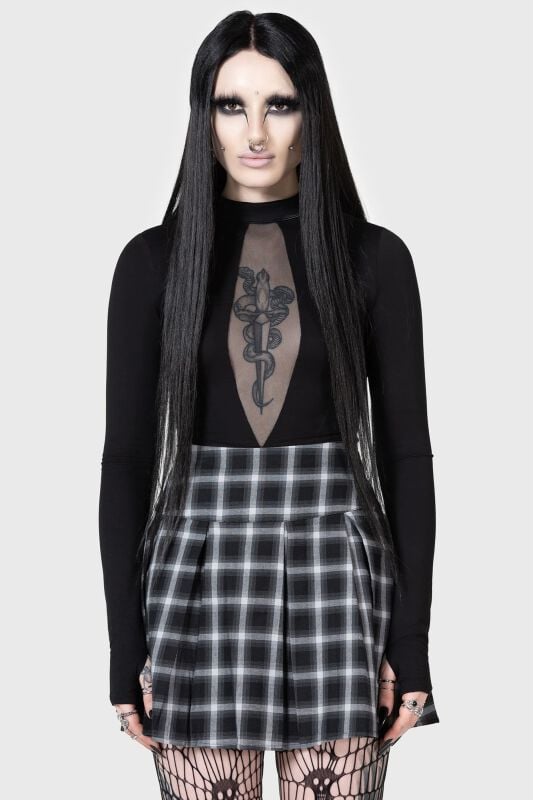 0000010746004 - Artem Skirt Kurzer Rock schwarz grau in XXL