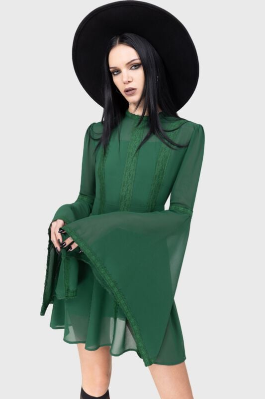 0000012451005 - Begone Long Sleeve Mini Dress Kurzes Kleid grün in XXL