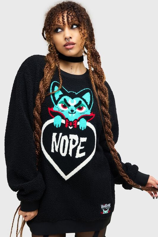 0000012758005 - Nope Fleece Sweater Sweatshirt schwarz in XXL