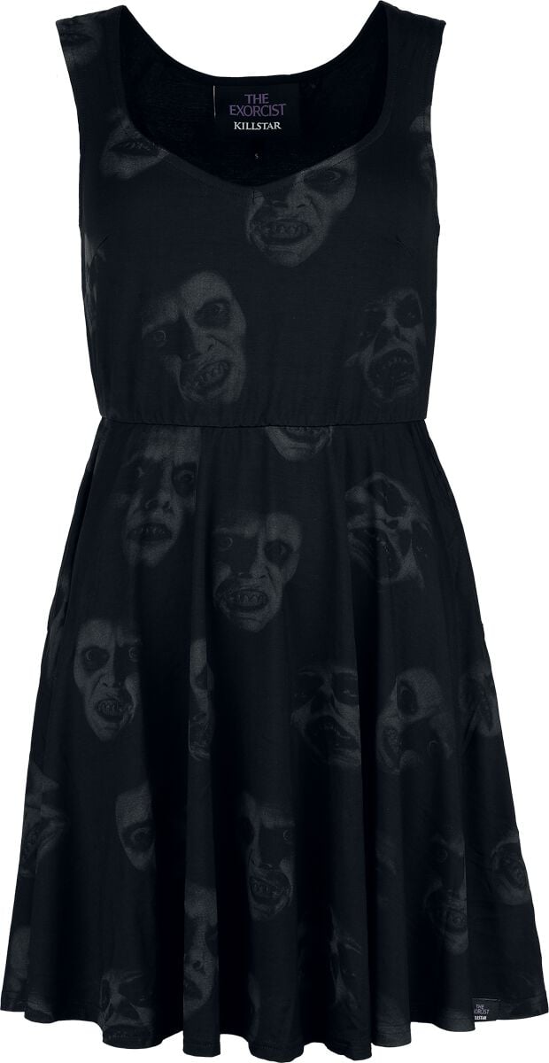 0000012859306 - Excellent Day For An Excorcism Skater Dress Kurzes Kleid schwarz grau in 3XL 0000012859306 - Excellent Day For An Excorcism Skater Dress Kurzes Kleid schwarz grau in 3XL
