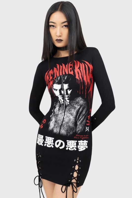 0000013108007 - Your Worst Nightmare Mini Dress Kurzes Kleid schwarz in XXL 0000013108007 - Your Worst Nightmare Mini Dress Kurzes Kleid schwarz in XXL