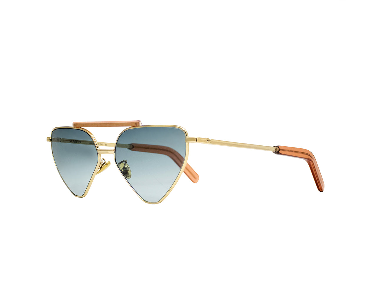 0000031236003 - Unisex Audrey A21S0127 Gläser SONNENBRILLEN Steckdose Metall Gold Grün Geometrisch  Schattiert