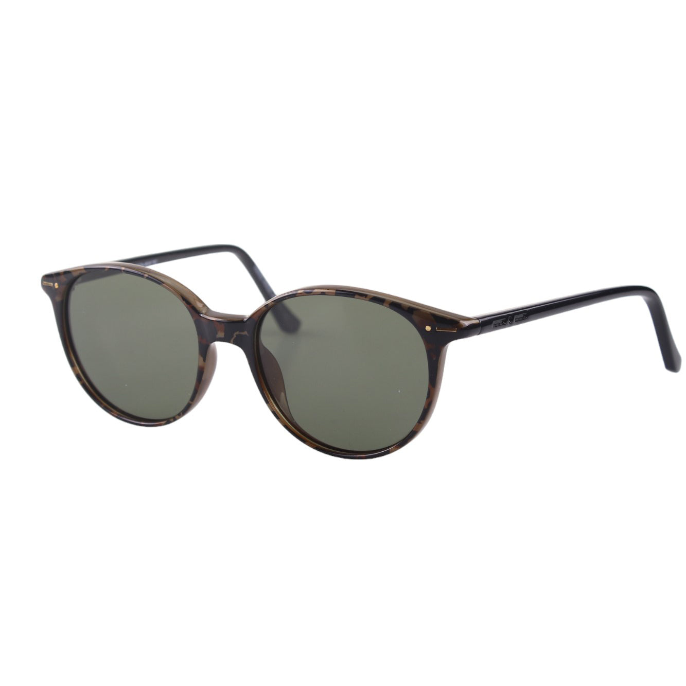 0000039188014 - Unisex 5706 Camo brown G15 Gläser SONNENBRILLEN Steckdose Acetat Braun Grün G15 Rund Polarisiert