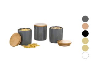 0000100332346 - Porzellandosen mit Bambusdeckel 3er Set