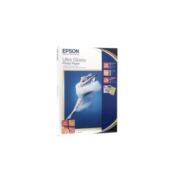 0010343855557 - Fotopapier Ultra Glossy S041944 13x18cm für Inkjet 300g weiß hochglänzend einseitig bedruckbar 0010343855557 50 Blatt