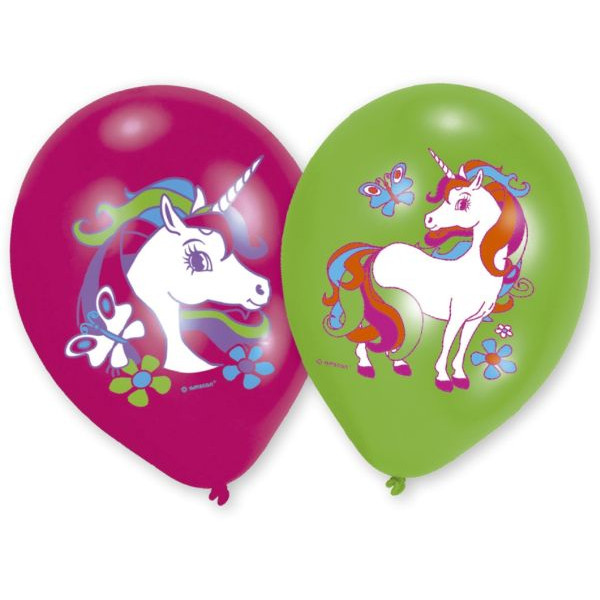 0013051741990 - Luftballon Einhorn - pink grün 0013051741990 9902173 6 Stück