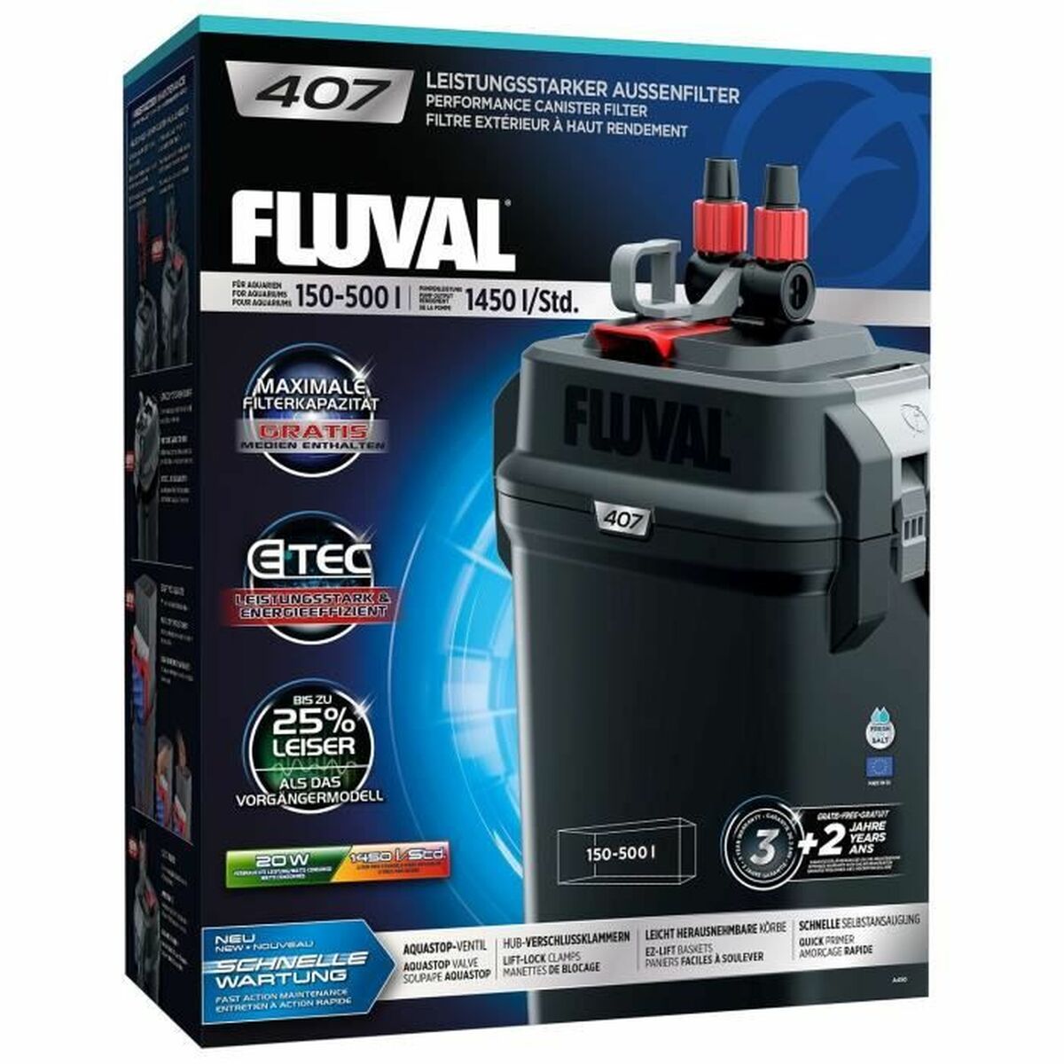 0015561104500 - FLUVAL - Canister Filter 407 1450 L T 0015561104500 - FLUVAL - Canister Filter 407 1450 L T