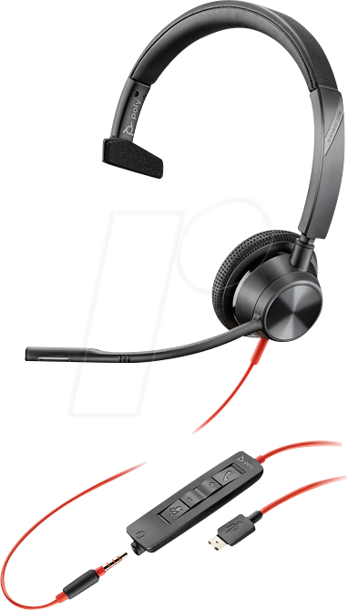 0017229167711 - Blackwire 3315 - 3300 Series - Headset - On-Ear - kabelgebunden - USB 35 mm Stecker