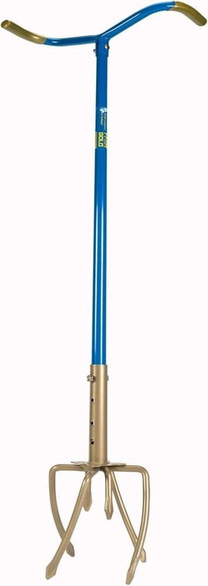 0021363910003 - Garden Claw GG921-06 - Jätgabel - Einstellbare Länge 97-106CM - Lockern des Bodens Jäten Belüften des Bodens Kultivieren - Blau Gold 0021363910003 - Garden Claw GG921-06 - Jätgabel - Einstellbare Länge 97-106CM - Lockern des Bodens Jäten Belüften des Bodens Kultivieren - Blau Gold