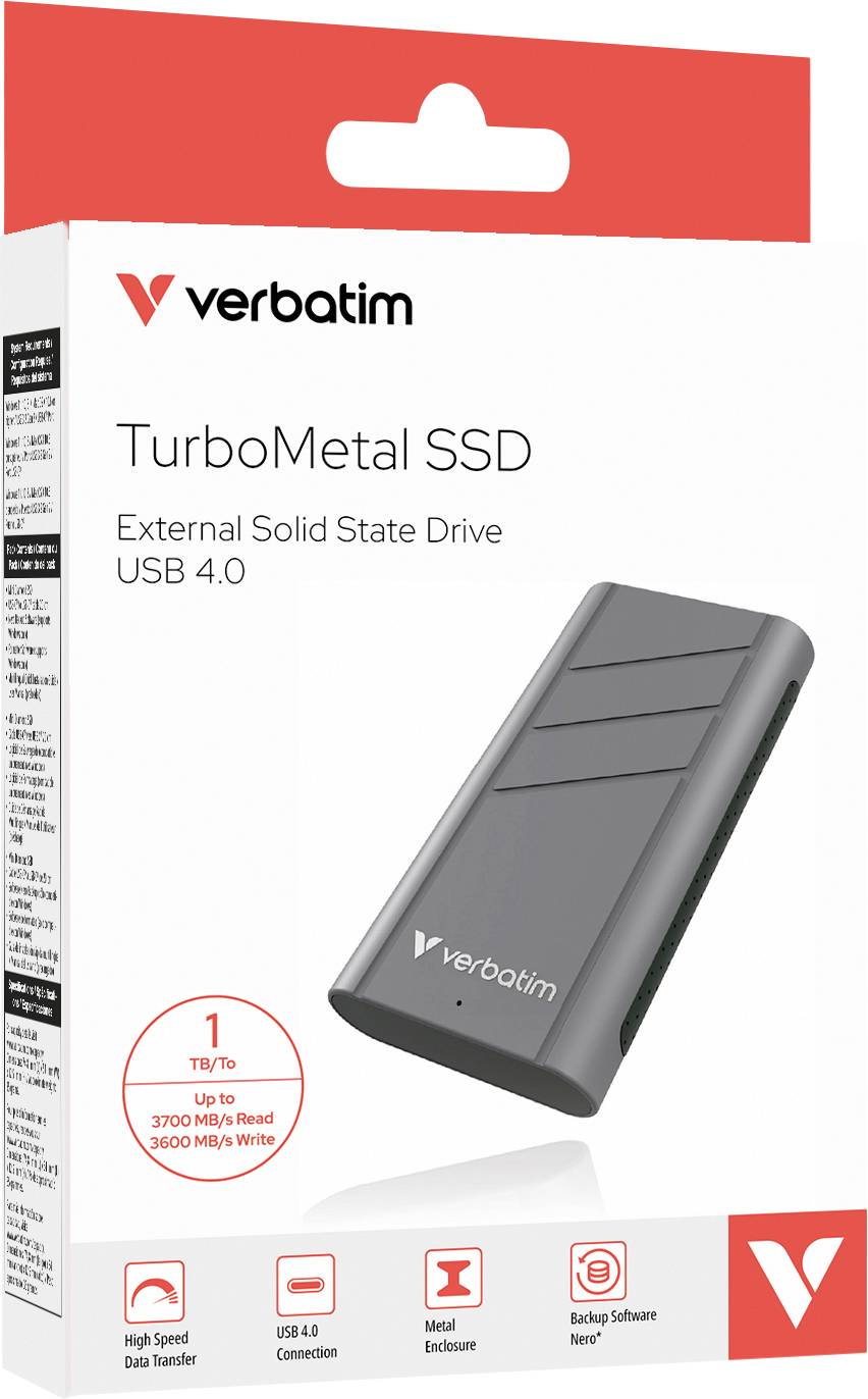 0023942320210 - VERBATIM 32021 - TurboMetal SSD USB-C 40 Gb s 1 TB