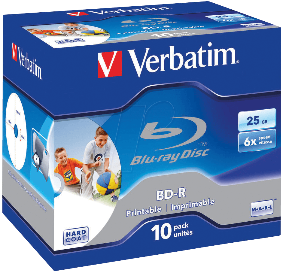 0023942437130 - VERBATIM 43713 - BD-R 25GB bedruckbar 10er Pack