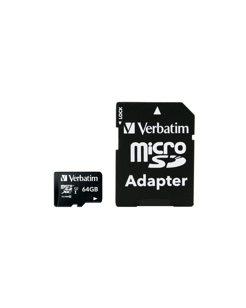 0023942440840 - Speicherkarte Premium 44084 Micro-SDXC mit SD-Adapter Class 10 bis 90 MB s 64 GB 0023942440840 Verbatim