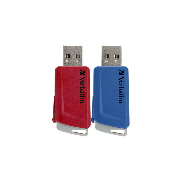 0023942493082 - Store n Click - USB-Flash-Laufwerk - 32 GB - USB 32 Gen 1 - Blau Rot (Packung mit 2)