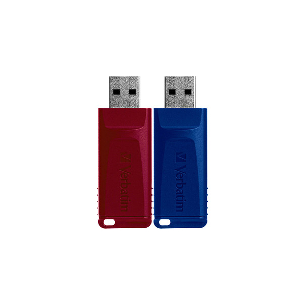 0023942493273 - Slider - USB-Flash-Laufwerk - 32 GB - USB 20 - Blau Rot (Packung mit 2)