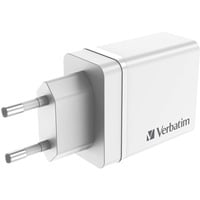 0023942497011 - VERBATIM 49701 - USB-Ladegerät CHR-30EU2 30W 5 - 12 V PD30 QC30 GaN weiss