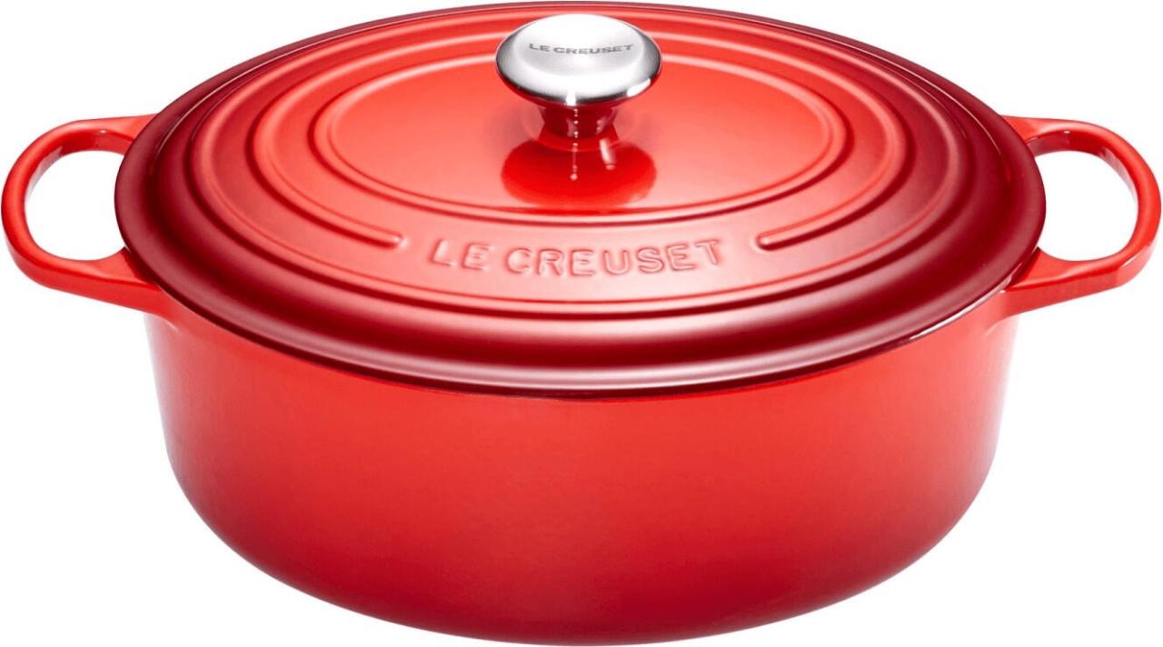 0024147263357 - LE CREUSET® Bräter Signature Gusseisen oval Ø 35 cm rot