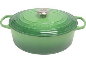 0024147317890 - LE CREUSET® Bräter Signature Gusseisen oval Ø 31 cm 63 l grün