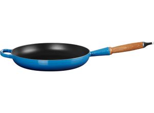 0024147328513 - LE CREUSET® Bratpfanne Gusseisen Holzgriff blau