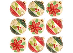 0024762033724 - Weihnachtsbaumkugel KREBS GLAS LAUSCHA KGL03372 Weihnachtsdeko Christbaumschmuck Christbaumkugeln Glas bunt (grün goldfarben rot) Ø8cm Glas Weihnachtsbaumkugeln aus Glas mit Blattdekor 0024762033724 - Weihnachtsbaumkugel KREBS GLAS LAUSCHA KGL03372 Weihnachtsdeko Christbaumschmuck Christbaumkugeln Glas bunt (grün goldfarben rot) Ø8cm Glas Weihnachtsbaumkugeln aus Glas mit Blattdekor