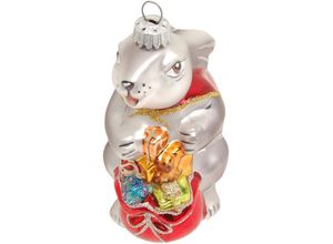 0024762103564 - Christbaumschmuck KREBS GLAS LAUSCHA Hase Paul mit Geschenkesack Höhe ca 12 cm Weihnachtsbaumschmuck bunt Weihnachtsbaumschmuck Weihnachtsdeko Weihnachtsbaumkugel Christbaumkugeln aus Glas