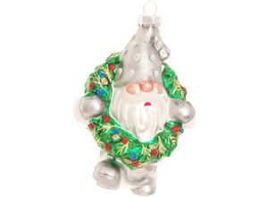 0024762104622 - Christbaumschmuck KREBS GLAS LAUSCHA Glasornament werg mit Weihnachtskranz\ Weihnachtsbaumschmuck bunt Weihnachtsbaumschmuck Weihnachtsdeko Weihnachtsbaumkugel Christbaumkugeln aus Glas