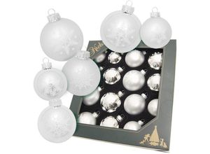 0024762112573 - Weihnachtsbaumkugel KREBS GLAS LAUSCHA Schneeflocke silberfarben silber (silberfarben) Ø7cm Glas Weihnachtsbaumkugeln Weihnachtsdeko Christbaumschmuck Christbaumkugeln aus Glas