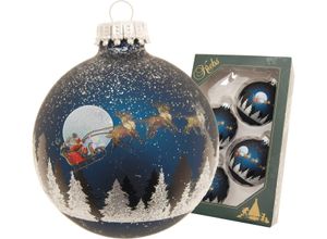 0024762200256 - Weihnachtsbaumkugel KREBS GLAS LAUSCHA Spirit of Christmas 7 cm Weihnachtsbaumkugeln blau (dunkelblau) Weihnachtskugeln Weihnachtsdeko Christbaumschmuck Christbaumkugeln aus Glas