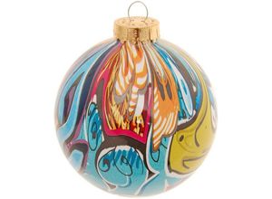 0024762212884 - Weihnachtsbaumkugel KREBS GLAS LAUSCHA Spezial-Glaskugel Street Art Ø ca 8 cm Weihnachtsbaumkugeln bunt (multicolor) Weihnachtskugeln Weihnachtsdeko Christbaumschmuck Christbaumkugeln aus Glas