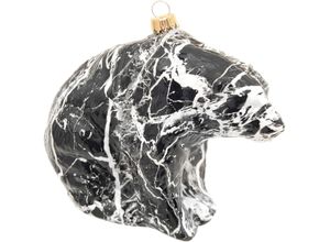 0024762212938 - Christbaumschmuck KREBS GLAS LAUSCHA Glasornament Eisbär in Marmoroptik Höhe ca 10 cm Weihnachtsbaumschmuck schwarz Weihnachtsbaumschmuck Weihnachtsdeko Weihnachtsbaumkugel Christbaumkugeln aus Glas