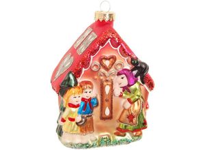 0024762212969 - Christbaumschmuck KREBS GLAS LAUSCHA Glasornament Lebkuchenhaus mit Hexe Hänsel & Gretel Höhe ca 13 cm Weihnachtsbaumschmuck bunt Weihnachtsbaumschmuck Weihnachtsdeko Weihnachtsbaumkugel Christbaumkugeln aus Glas