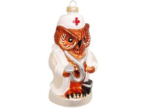 0024762212990 - Christbaumschmuck KREBS GLAS LAUSCHA Glasornament Eule Krankenschwester Höhe ca 11 cm Weihnachtsbaumschmuck bunt Weihnachtsbaumschmuck Weihnachtsdeko Weihnachtsbaumkugel Christbaumkugeln aus Glas