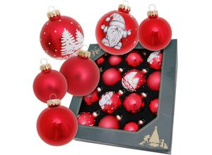 0024762214093 - Weihnachtsbaumkugel KREBS GLAS LAUSCHA Glaskugelsortiment Wichtel im Winterwald Ø ca 5 cm   6 67 cm Weihnachtsbaumkugeln rot Weihnachtskugeln Weihnachtsdeko Christbaumschmuck Christbaumkugeln aus Glas