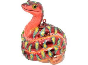 0024762242973 - Christbaumschmuck KREBS GLAS LAUSCHA Schlange Orange 9cm bunt (mehrfarbig) B95cm H10cm T95cm Glas Weihnachtsbaumschmuck Christbaumschmuck aus Glas mundgeblasen handgefertigt Tierfigur