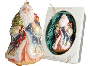 0024762809336 - Christbaumschmuck KREBS GLAS LAUSCHA Weihnachtsmann mit Baum Weihnachtsdeko Christbaumschmuck Weihnachtsbaumschmuck bunt mundgeblasen