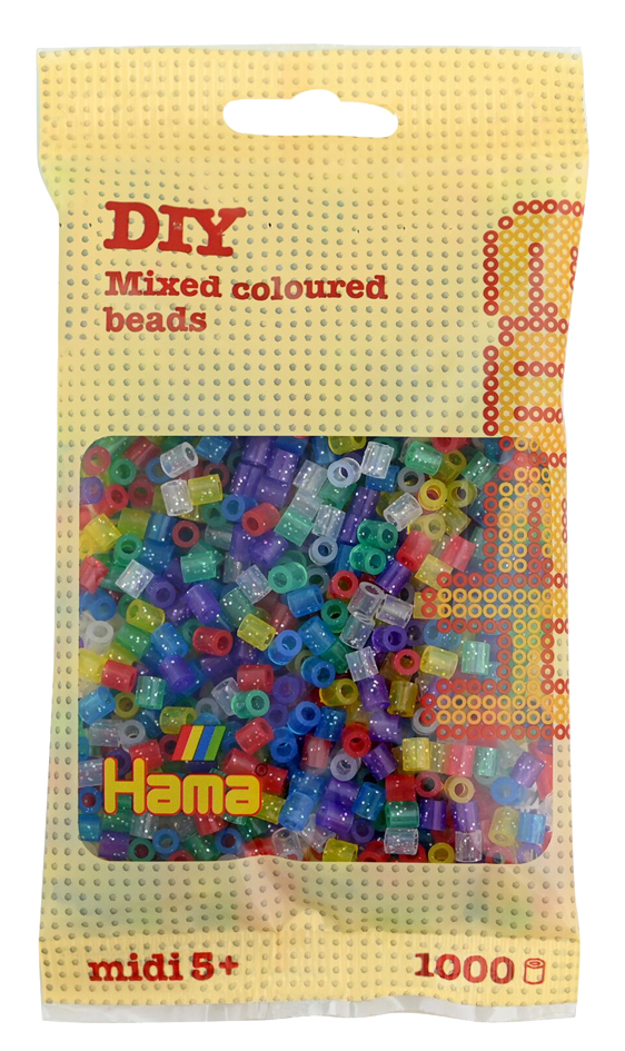 0028178207540 - Hama® Bügelperlen Midi - Transparent Glitter Mix 1000 Perlen