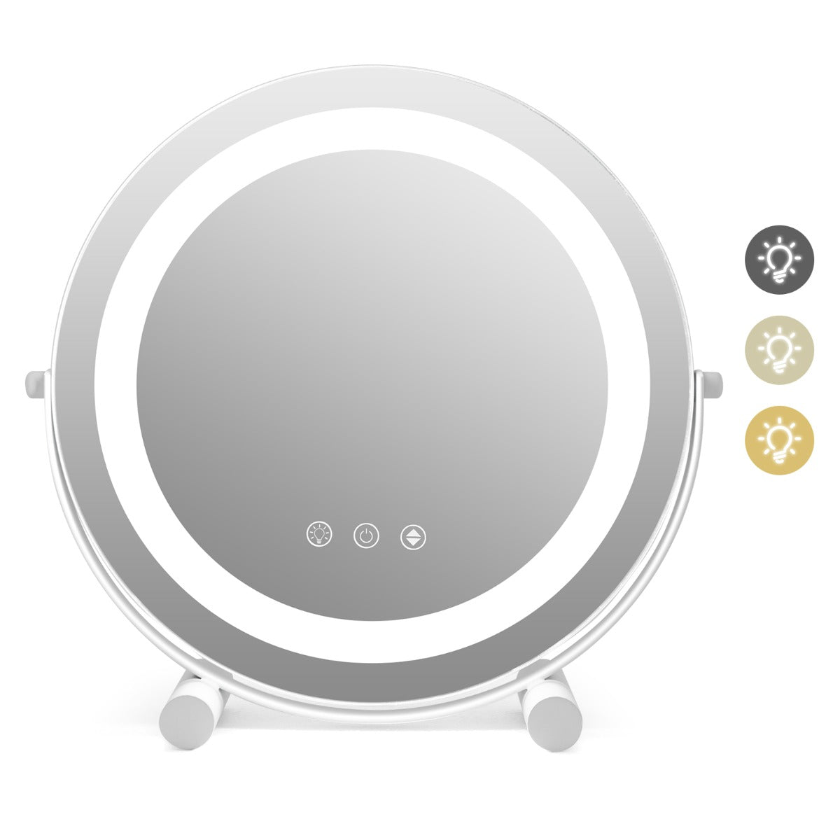 0033616042249 - Coast 30 cm Schminkspiegel - Verstellbarer LED-Licht-Touchscreen 360° drehbar Memory-Funktion - Runder HD-Spiegel - Weiß 0033616042249 - Coast 30 cm Schminkspiegel - Verstellbarer LED-Licht-Touchscreen 360° drehbar Memory-Funktion - Runder HD-Spiegel - Weiß