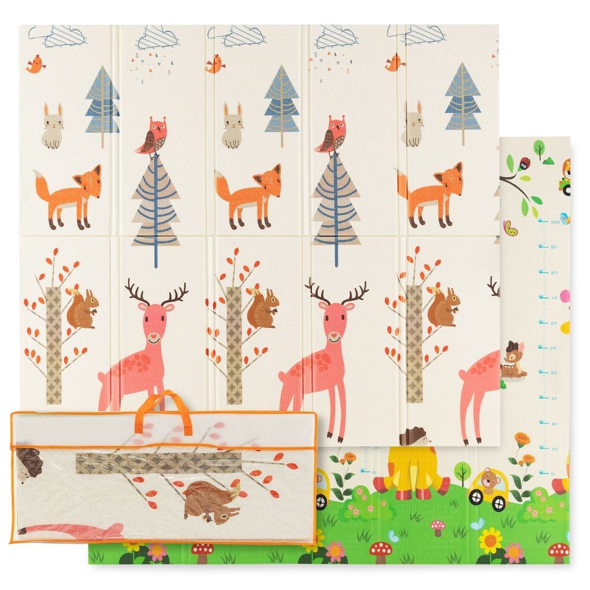 0033616075865 - Spielmatte für Babys - Doppelseitig - 200 x 180 cm - Tiere