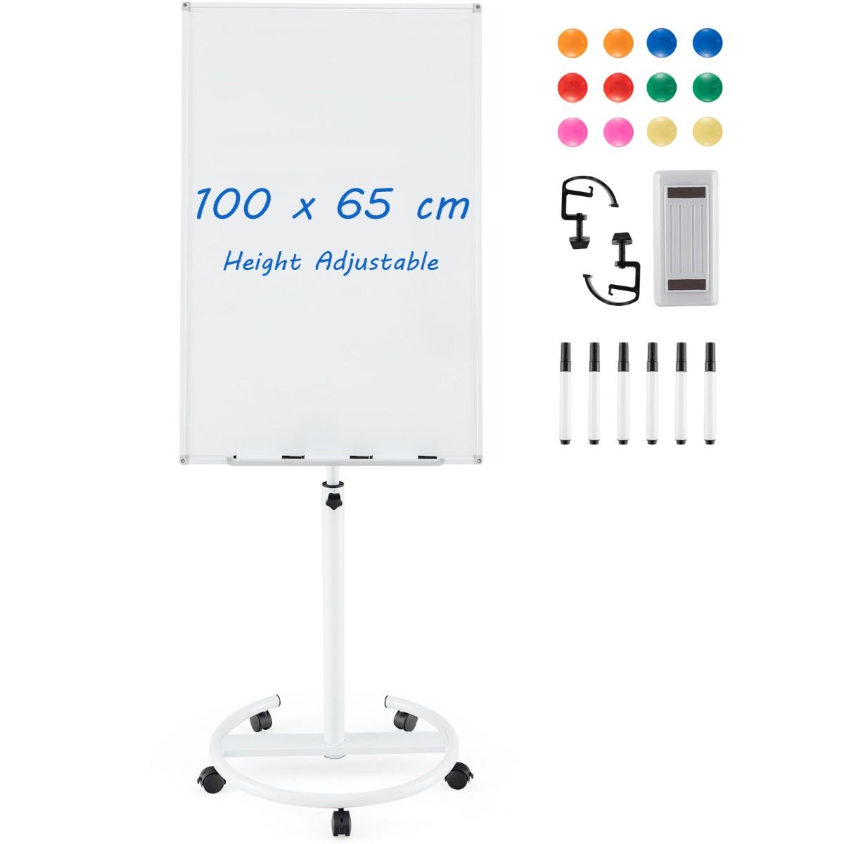 0033616077265 - Magnetisches Whiteboard - Inklusive Zubehör - Mobil - 100 x 65 cm - Weiß