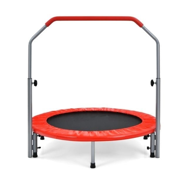 0033616103582 - Mini-Trampolin - ø101cm - faltbar - mit Stange - Rot