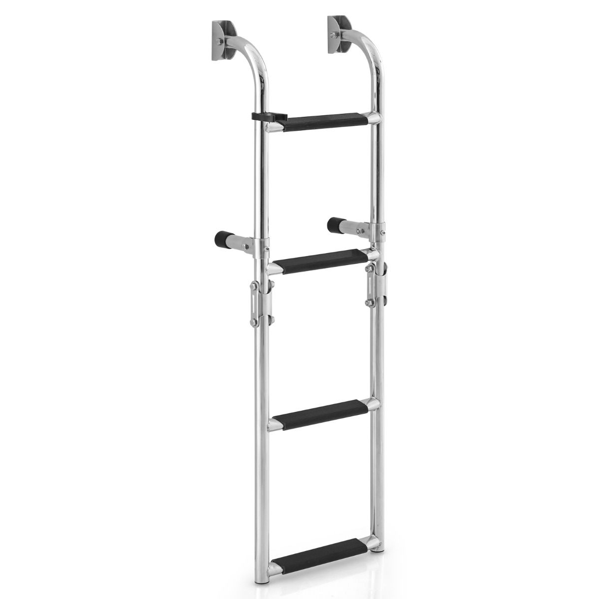 0033616103902 - Schwimmbadtreppe mit 4 Stufen - klappbar - Edelstahl - 90 x 275 x 13 cm - Silber