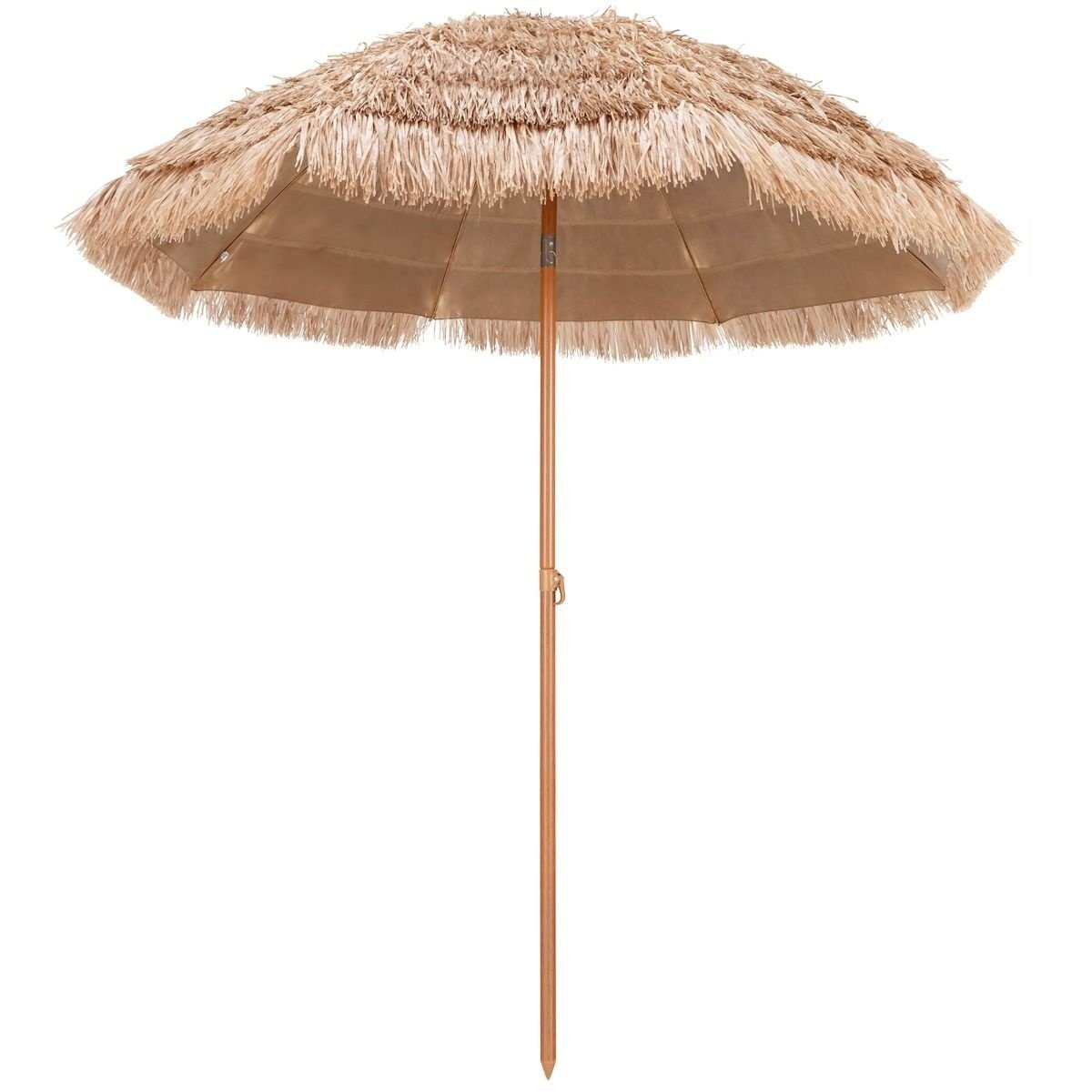 0033616104497 - Terrassen-Sonnenschirm mit Weidendach - neigbar - 208 cm Durchmesser - Weide Metall - Beige