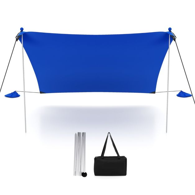 0033616105845 - Strandzelt - UV-Schutz - Inkl Schutztasche - 200 x 200 x 200 cm - Blau