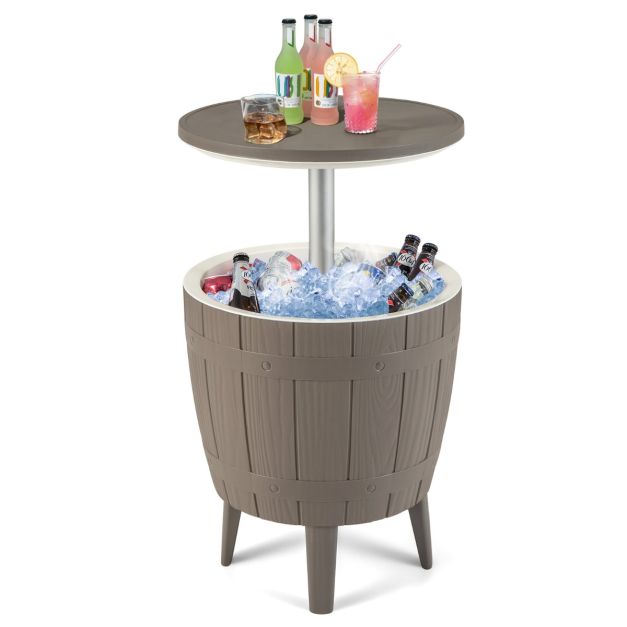 0033616140921 - Bar Tisch - Eiskübel - PP Material - 37L - 48 x 58 83 cm - Braun & Weiß