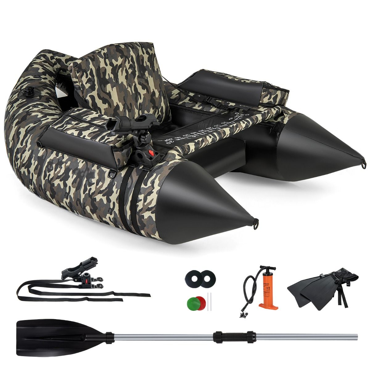 0033616163067 - Aufblasbares Fischerboot - 150 kg Nutzlast - 150 x 110 x 48 cm - Camouflage