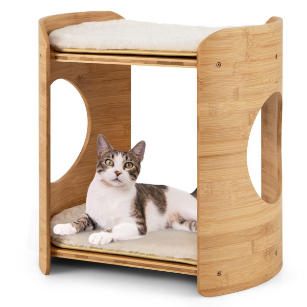 0033616163340 - erhöhtes Katzenbett - 40 x 33 x 41 cm - Naturweiß