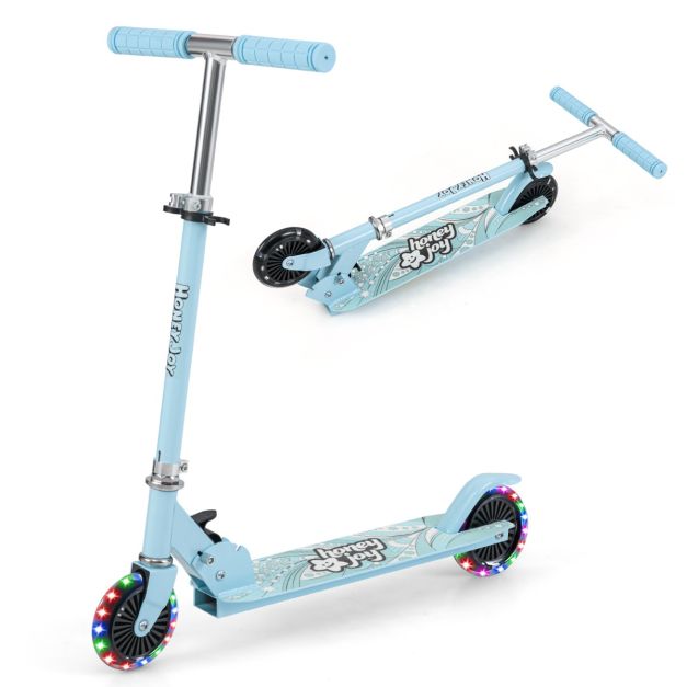 0033616164064 - Kids Scooter - Hinteres Bremssystem - Zusammenklappbar & einstellbar - 66 x 33 x 80 cm - Blau