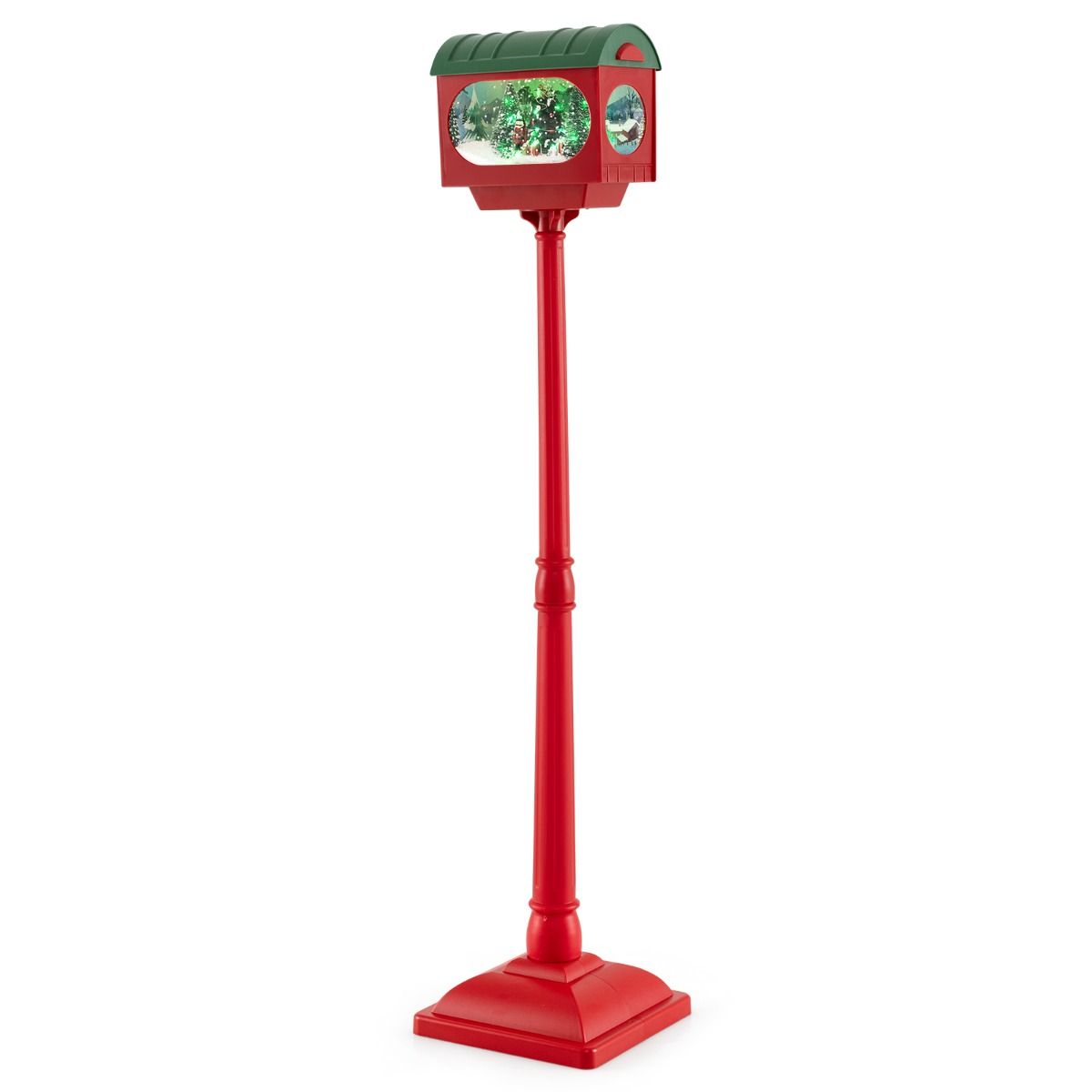 0033616197710 - Weihnachts-Stehleuchte mit Musik - 32 x 32 x 150 cm - Rot