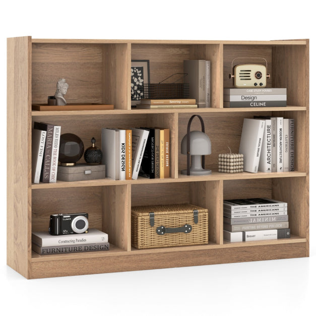 0033616197826 - Bücherregal mit 8 Fächern Stehendes Regal mit 3 Ebenen Würfelregal 122 x 32 x 93 cm Natur 0033616197826 - Bücherregal mit 8 Fächern Stehendes Regal mit 3 Ebenen Würfelregal 122 x 32 x 93 cm Natur
